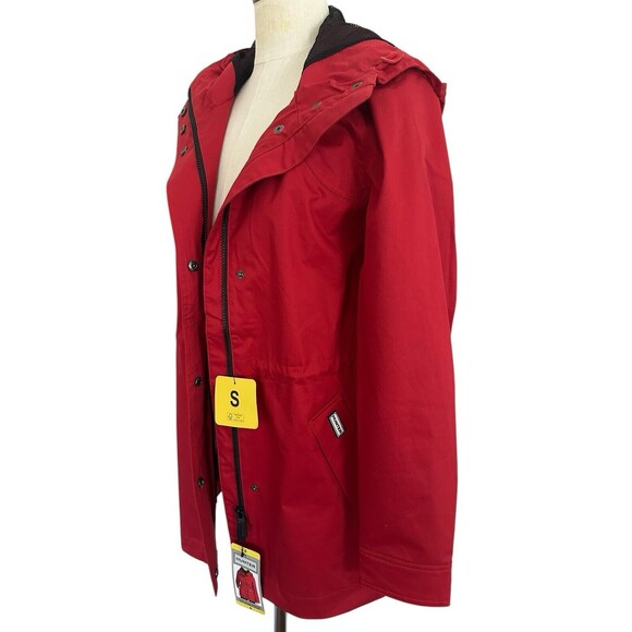 Hunter Water Resistant Cotton Smock Rain Jacket Hood Mesh Lined Drawstring Small - Picture 10 of 16